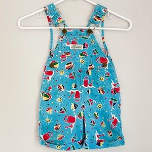 Vintage Cutecumber Summer Short Overalls 2T